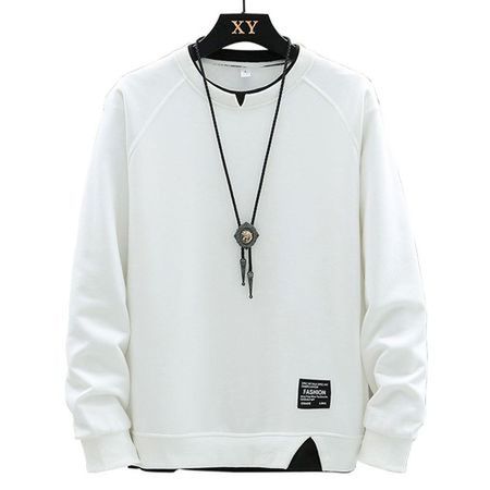 Round Neck Hoodie Long Sleeve T-Shirt Top for Men