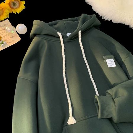 Solid Color Hooded Sweatshirt for Men Casual Hoodie